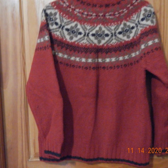 Vintage Fair Isle Ski Casual Work Sweater sz L (wsw27) - Picture 8 of 11